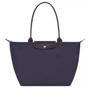 Bilberry Purple Longchamp Le Pliage Green L Women's Tote Bag | 81274-GIDQ