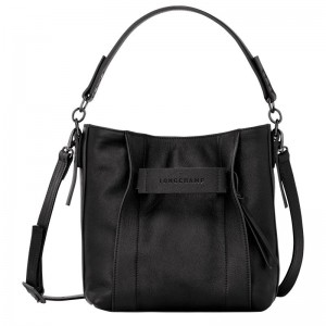 Black Longchamp 3D S Women's Crossbody Bags | 30217-YJRC