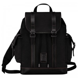 Black Longchamp Boxford Men's Backpacks | 18035-RWZK