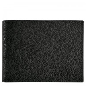 Black Longchamp Le Foulonné Men's Wallets | 74853-ODLA