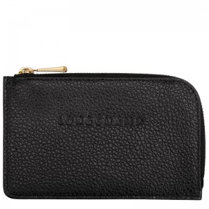 Black Longchamp Le Foulonné Women's Cardholders | 32487-QGDR