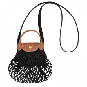 Black Longchamp Le Pliage Filet XS Women's Mesh Bag | 90327-KQMF