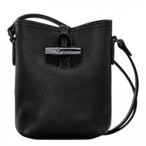 Black Longchamp Roseau Essential XS Women's Crossbody Bags | 93084-VDFX