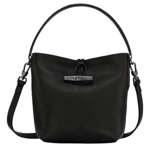 Black Longchamp Roseau Essential XS Women's Bucket Bag | 49385-LTNY