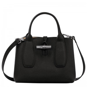 Black Longchamp Roseau S Women's Handbags | 43718-ZTBY