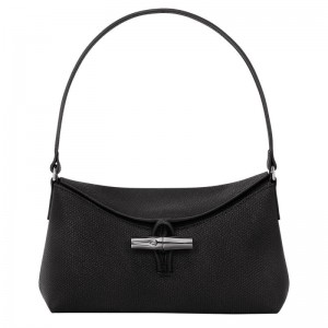 Black Longchamp Roseau S Women's Hobo Bags | 83571-OHES