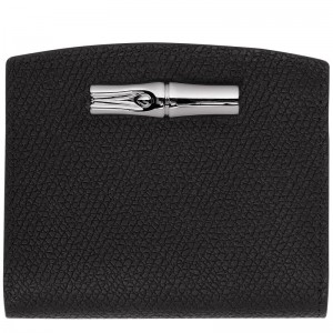 Black Longchamp Roseau Women's Wallets | 61759-CMTI