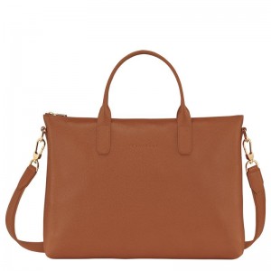 Caramel Brown Longchamp Le Foulonné S Women's Briefcase | 42193-SGHN