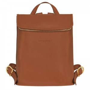 Caramel Brown Longchamp Le Foulonné Women's Backpacks | 61734-RFSH