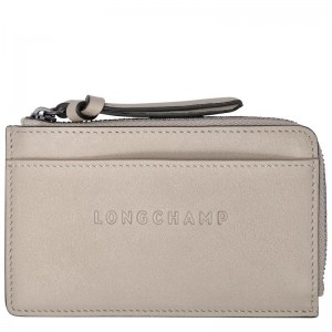 Clay Grey Longchamp 3D Men's Cardholders | 95714-ZMWJ