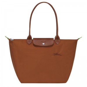 Cognac Brown Longchamp Le Pliage Green L Women's Tote Bag | 20198-UQXI