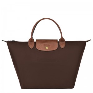 Ebony Brown Longchamp Le Pliage Original M Women's Handbags | 69054-UYQD