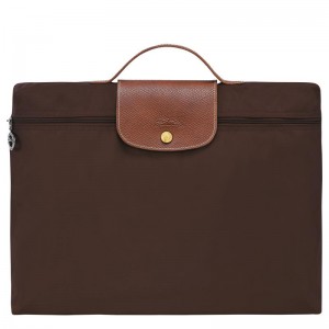 Ebony Brown Longchamp Le Pliage Original S Men's Briefcase | 37948-DBCE