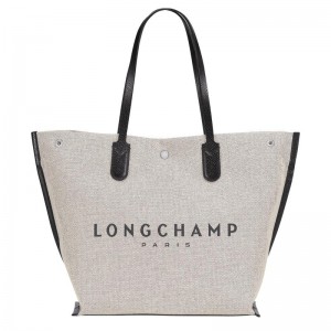 Ecru White Longchamp Essential L Women's Tote Bag | 32674-UJKW