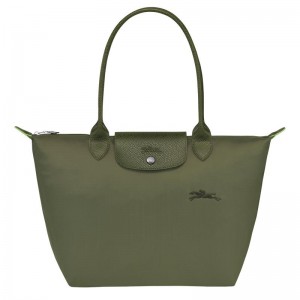 Forest Green Longchamp Le Pliage Green M Women's Tote Bag | 06478-RNEY