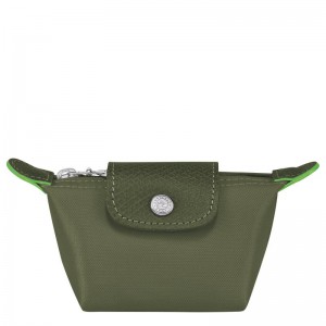 Forest Green Longchamp Le Pliage Green Men's Coin Purses | 81495-DAVP