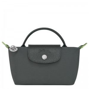 Graphite Grey Longchamp Le Pliage Green with handle Men's Pouches | 90562-BNFI