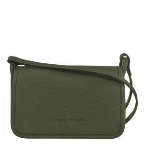 Khaki Longchamp Le Foulonné XS Women's Clutch Bag | 81640-TEXQ