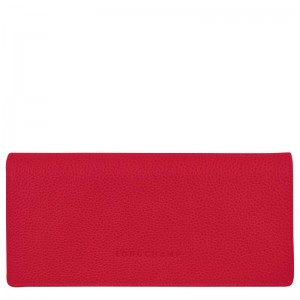 Love Red Longchamp Le Foulonné Continental Women's Wallets | 04162-IGVE