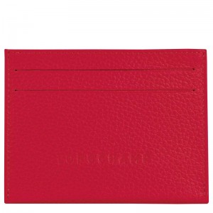 Love Red Longchamp Le Foulonné Men's Cardholders | 01297-JORL