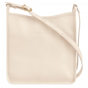 Paper White Longchamp Le Foulonné M Women's Crossbody Bags | 51638-ZSCF