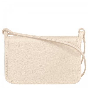 Paper White Longchamp Le Foulonné XS Women's Clutch Purse | 03475-YNET