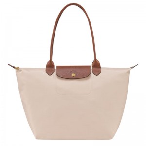 Paper White Longchamp Le Pliage Original L Women's Tote Bag | 65802-OWZQ