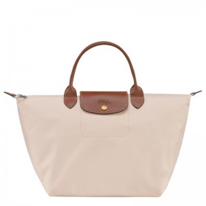 Paper White Longchamp Le Pliage Original M Women's Handbags | 19253-MCDZ