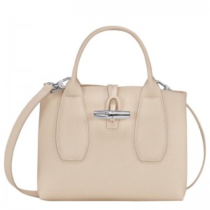 Paper White Longchamp Roseau S Women's Handbags | 64589-ZYKG