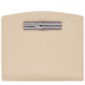 Paper White Longchamp Roseau Women's Wallets | 38251-HTYV