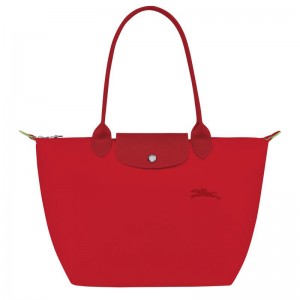 Tomato Red Longchamp Le Pliage Green M Women's Tote Bag | 75263-MBFR