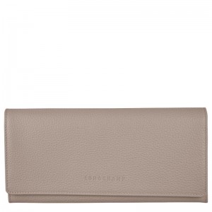 Turtledove Grey Longchamp Le Foulonné Continental Women's Wallets | 15208-HZYE