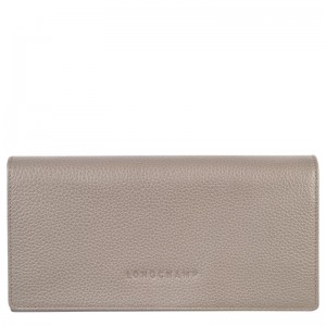 Turtledove Grey Longchamp Le Foulonné Continental Women's Wallets | 23681-ZSCF