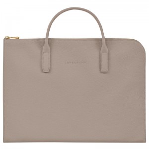 Turtledove Grey Longchamp Le Foulonné S Men's Briefcase | 57480-HMRZ