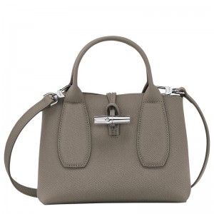 Turtledove Grey Longchamp Roseau S Women's Handbags | 58027-GKWN