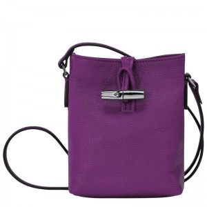 Violet Purple Longchamp Roseau XS Women's Crossbody Bags | 41760-FVHO