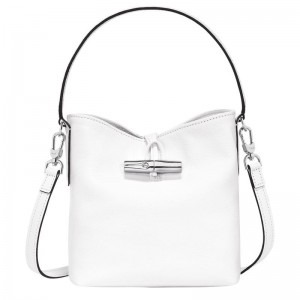 White Longchamp Roseau XS Women's Bucket Bag | 62490-IELX