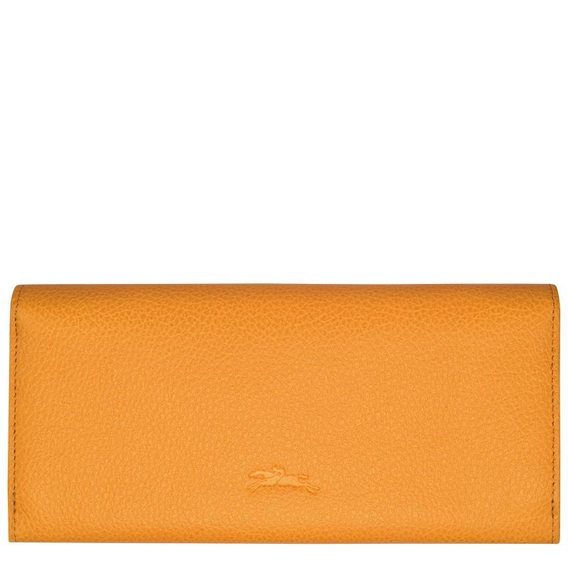 Apricot Orange Longchamp Le Foulonné Continental Women's Wallets | 37964-HJRN