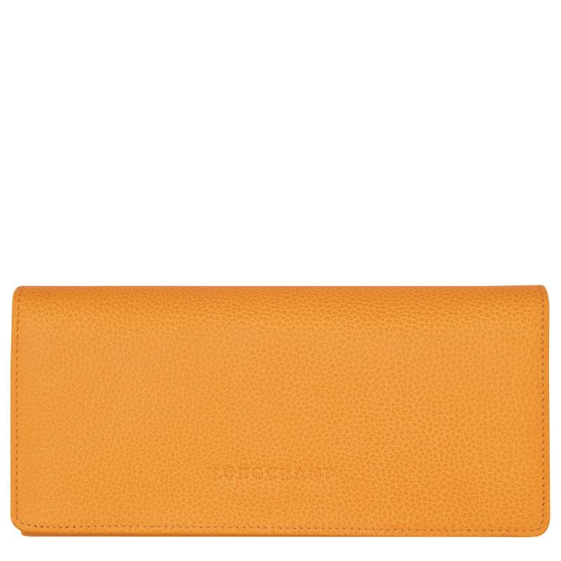 Apricot Orange Longchamp Le Foulonné Continental Women\'s Wallets | 37964-HJRN