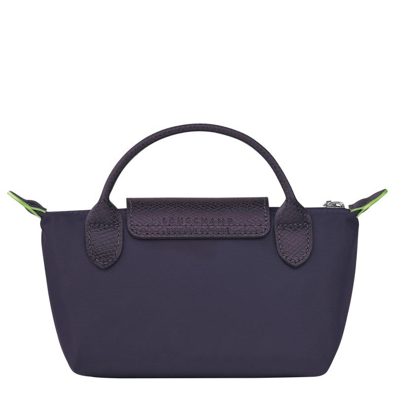 Bilberry Purple Longchamp Le Pliage Green with handle Women's Pouches | 98561-VANP