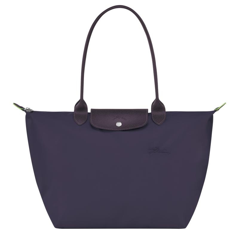 Bilberry Purple Longchamp Le Pliage Green L Women\'s Tote Bag | 81274-GIDQ