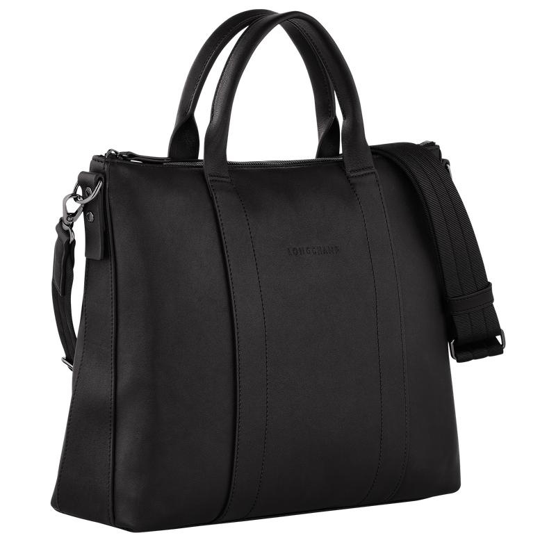 Black Longchamp 3D Men's Briefcase | 27196-TKWL