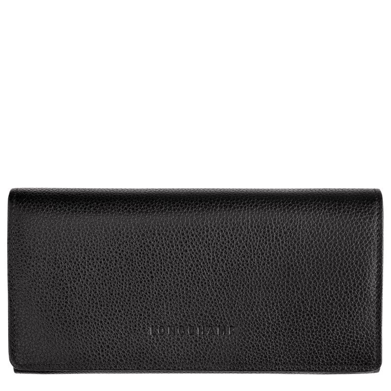 Black Longchamp Le Foulonné Continental Women\'s Wallets | 21348-JNOK