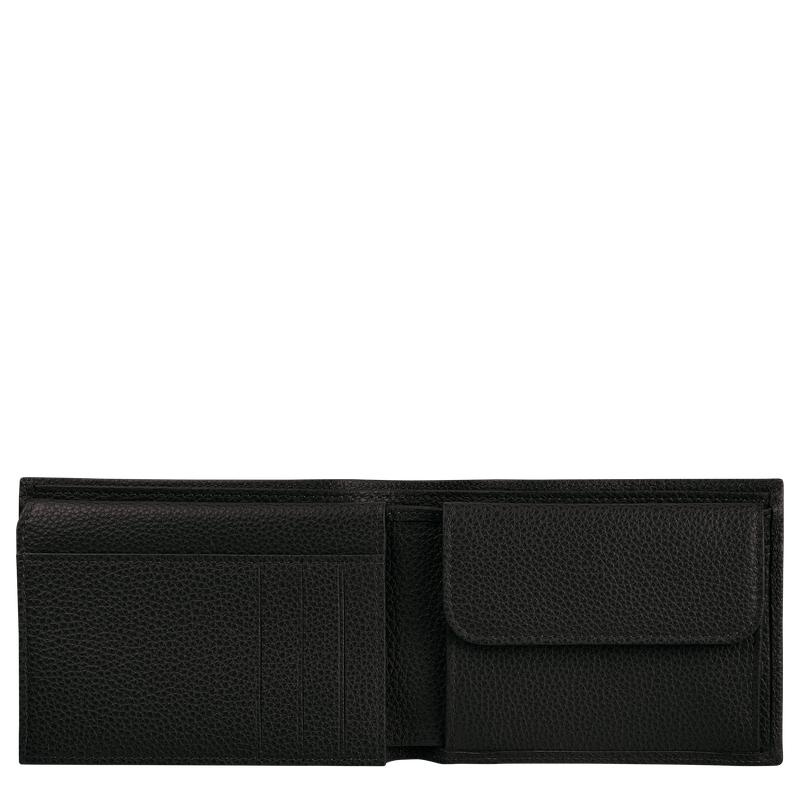 Black Longchamp Le Foulonné Men's Wallets | 74853-ODLA