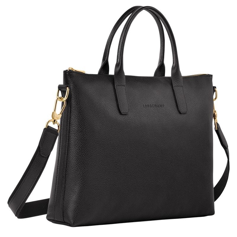 Black Longchamp Le Foulonné S Women's Briefcase | 21603-XEKJ