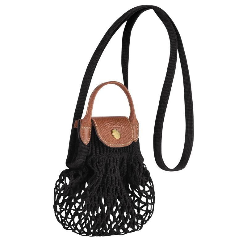 Black Longchamp Le Pliage Filet XS Women's Mesh Bag | 90327-KQMF