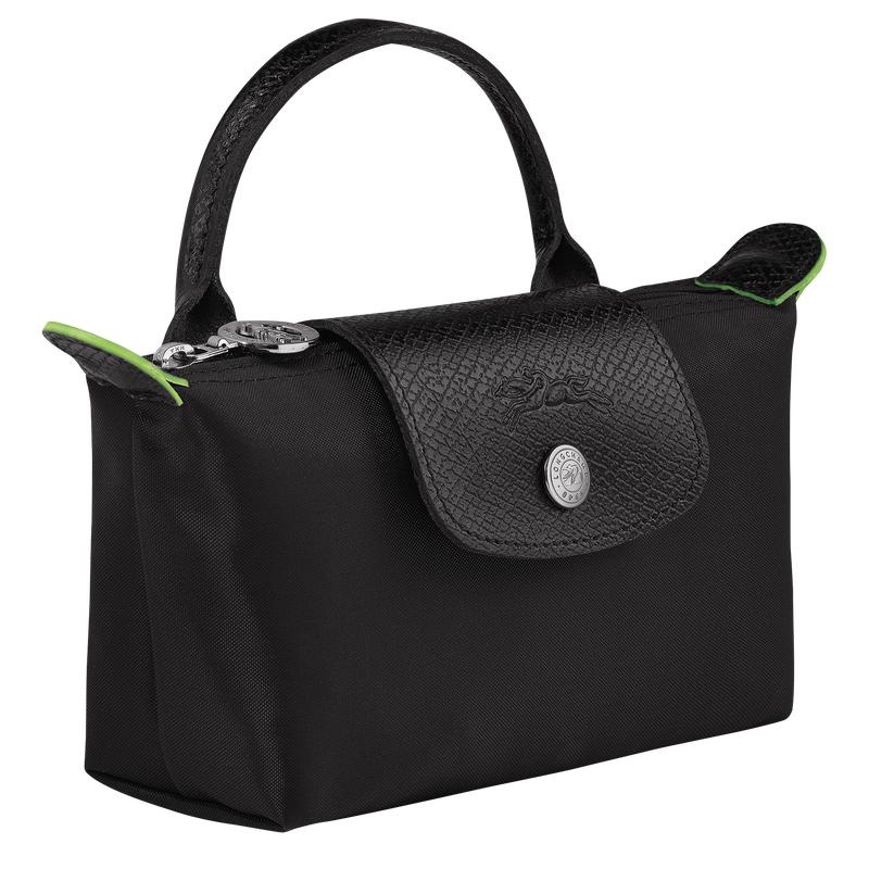 Black Longchamp Le Pliage Green with handle Women's Pouches | 61798-UDOS