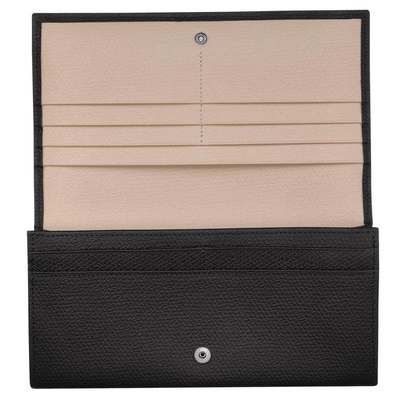 Black Longchamp Roseau Continental Women's Wallets | 48639-FKVP