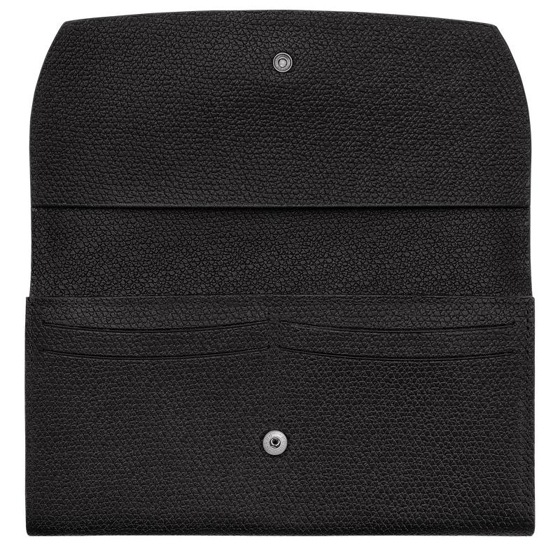 Black Longchamp Roseau Continental Women's Wallets | 48639-FKVP