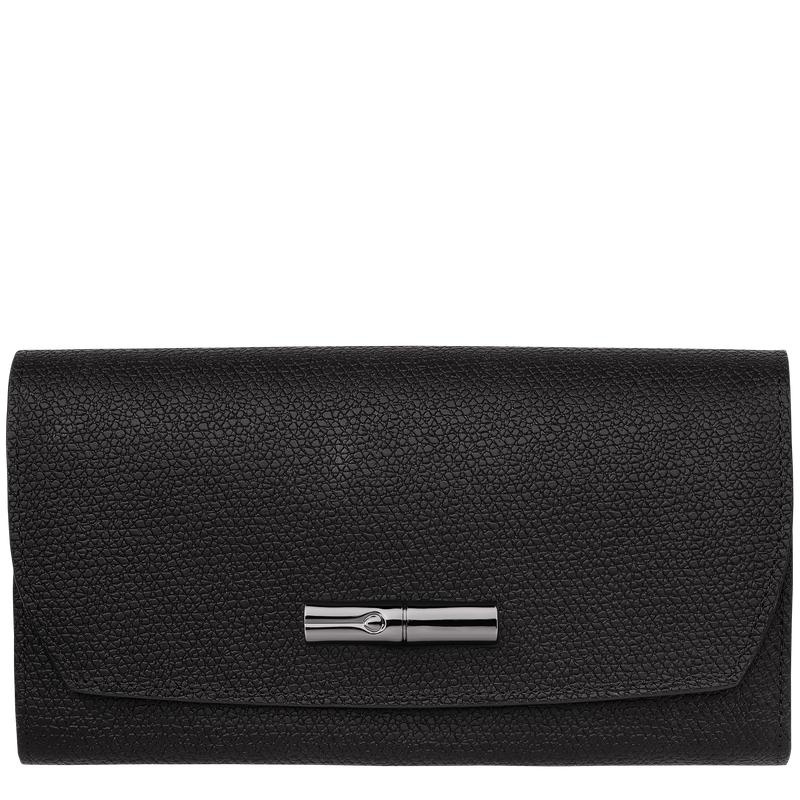 Black Longchamp Roseau Continental Women\'s Wallets | 48639-FKVP